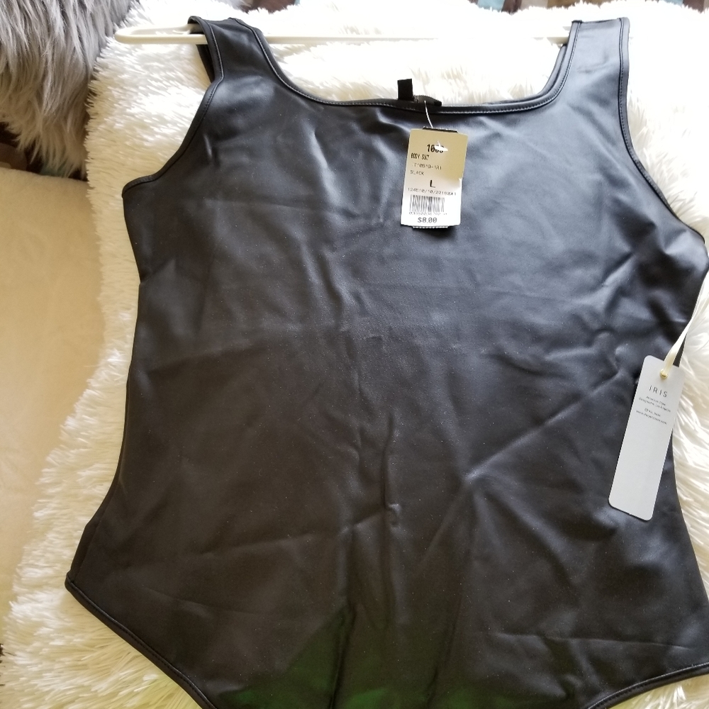 Faux leather body suit